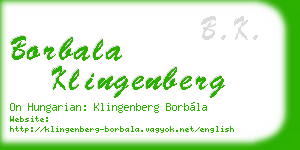 borbala klingenberg business card